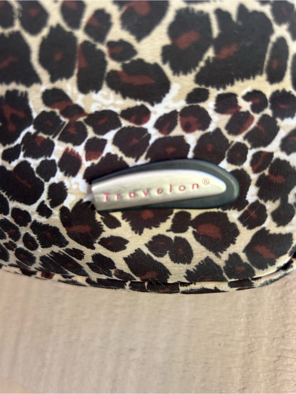 Travelon Leopard Print Crossbody Bag - Brown/Black pink lining. - Picture 2 of 8